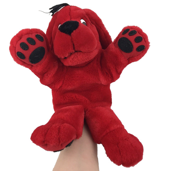 Vintage 1997 Scholastic Side Kicks Clifford Big Red Dog Hand Puppet 12" Plush - Picture 3 of 9